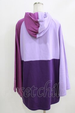 画像3: NieR Clothing / 配色チャイナプルパーカー  パープルMIX H-26-03-27-056-PU-TO-KB-ZH