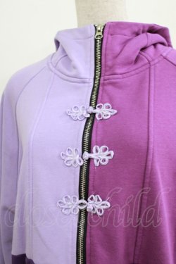 画像4: NieR Clothing / 配色チャイナプルパーカー  パープルMIX H-26-03-27-056-PU-TO-KB-ZH
