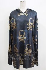 画像1: NieR Clothing / 総柄プルパーカー  黒 H-26-03-27-058-PU-TO-KB-ZH (1)