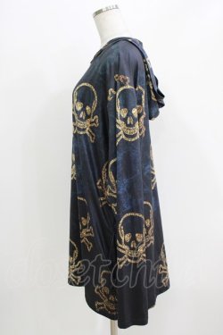 画像2: NieR Clothing / 総柄プルパーカー  黒 H-26-03-27-058-PU-TO-KB-ZH