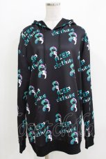 画像1: NieR Clothing / 総柄プルパーカー  黒×ONEくん H-26-03-27-060-PU-TO-KB-ZH (1)