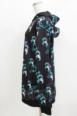 画像2: NieR Clothing / 総柄プルパーカー  黒×ONEくん H-26-03-27-060-PU-TO-KB-ZH