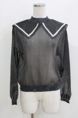 画像1: Candy Stripper / SEETHROUGH SAILOR KNIT  ブラック H-26-03-27-066-PU-TO-KB-ZH (1)