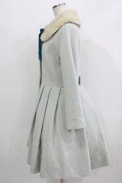 画像2: Leur Getter / フラワーレースファー衿付コート M ミント H-26-03-27-006-LU-CO-KB-ZH