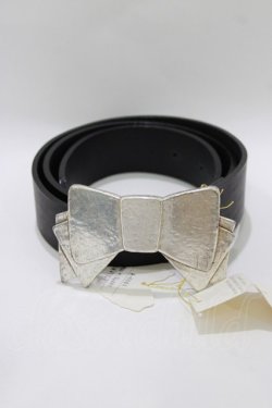 画像1: Jane Marple / リボンバックルベルト  ブラック×シルバー H-26-03-27-077-JM-ZA-KB-ZH