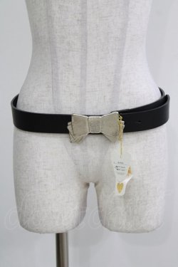 画像2: Jane Marple / リボンバックルベルト  ブラック×シルバー H-26-03-27-077-JM-ZA-KB-ZH