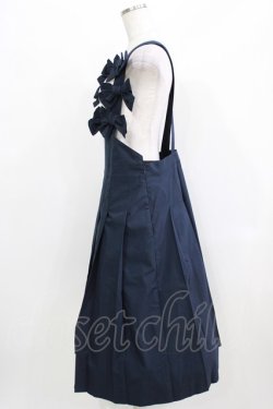 画像2: Jane Marple / コンパクトウェザークロスリボンサスペンダースカート  ネイビー H-26-03-27-010-JM-SK-KB-ZH