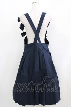 画像3: Jane Marple / コンパクトウェザークロスリボンサスペンダースカート  ネイビー H-26-03-27-010-JM-SK-KB-ZH