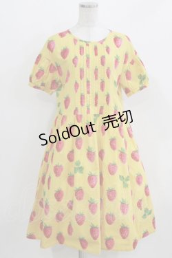 画像1: Jane Marple / Strawberry field sheer dress  マスタード H-26-03-27-015-JM-OP-KB-ZH