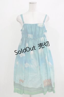 画像1: Jane Marple / ハイランドスカイキャミワンピース  ブルー H-26-03-27-016-JM-OP-KB-ZH