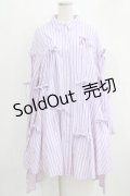 Candy Stripper / WITH RIBBON SHIRTワンピース 2 ラベンダー H-26-03-27-021-PU-OP-KB-ZH