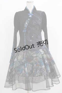 画像1: Qutie Frash / チャイナワンピース  ブラック H-26-03-27-022-QU-OP-KB-ZH