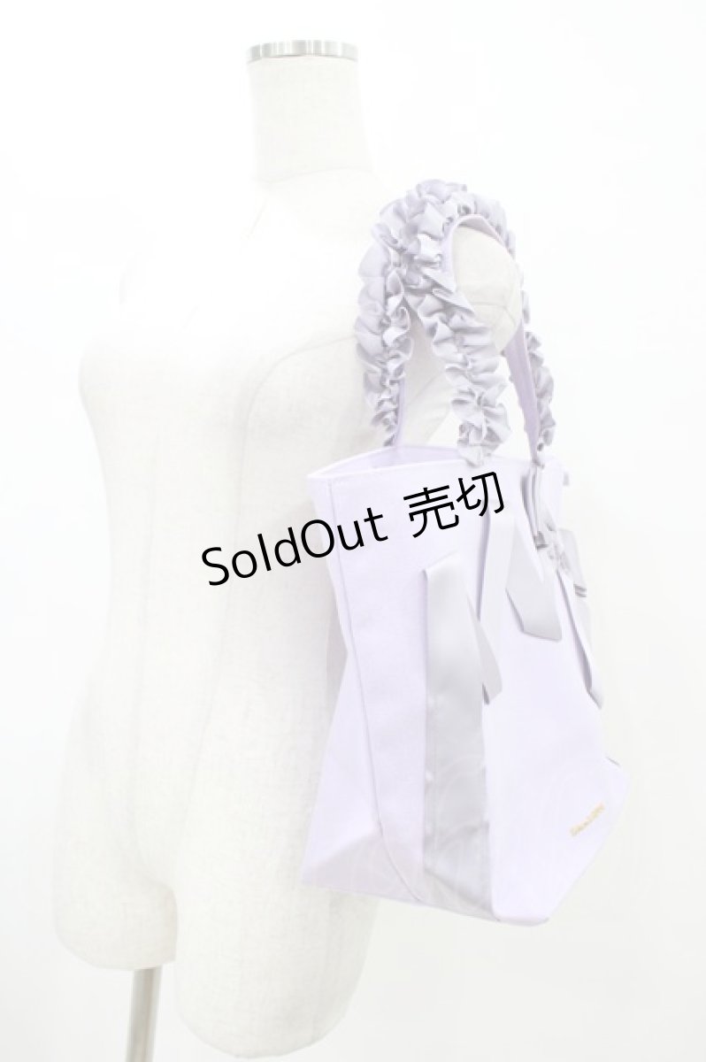 画像2: Maison de FLEUR / Maison de FLEUR×Misako Aoki/Mリボンキャンバストートバッグ  ラベンダー H-26-03-28-038-LO-BG-NS-ZH (2)