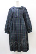 FLC / MINA*タータンチェックワンピース M グリーン H-26-03-28-041-LO-OP-NS-ZH