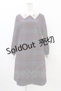 axes femme / チェック柄サックワンピース M ワイン H-26-03-28-042-AX-OP-NS-ZH