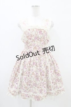 画像1: Innocent World / 花柄はしごレースジャンパースカート Free 生成り H-26-03-28-047-IW-OP-NS-ZH