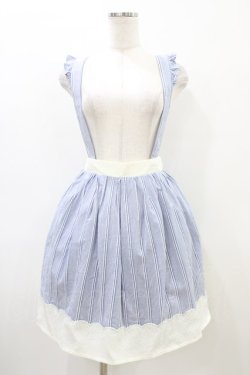 画像1: axes femme POETIQUE / サスペンダーストライプスカート M ブルー H-26-03-28-049-AX-SK-NS-ZH