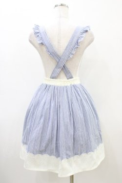 画像2: axes femme POETIQUE / サスペンダーストライプスカート M ブルー H-26-03-28-049-AX-SK-NS-ZH