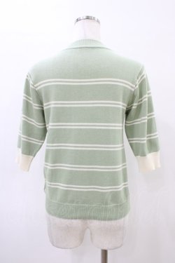 画像2: Fi.n.t / フレンチボーダー5分袖ニットプルオーバー Free GREEN×WH H-26-03-28-058-CA-TO-NS-ZH