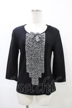 画像1: INGEBORG / リボンニット S ブラック H-26-03-28-063-LO-TO-NS-ZH