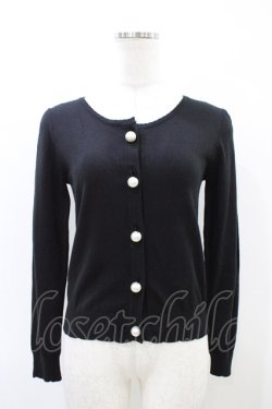 画像1: LODISPOTTO / パールボタンカーディガン M ブラック H-26-03-28-064-LO-TO-NS-ZH