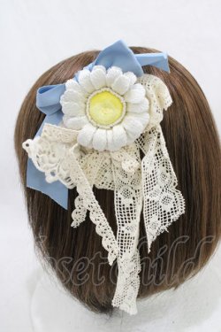 画像2: Hoshibako Works / チェルシーガール フルールコサージュ  生成り/サックス H-26-03-28-007-LO-AC-NS-ZH