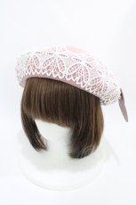 画像1: m petit by misako / TT*AMレースBベレー  ピンク H-26-03-28-022-LO-AC-NS-ZH (1)