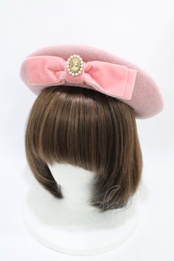 画像1: m petit by misako / AMモチーフリボンベレー  ピンク H-26-03-28-025-LO-AC-NS-ZH