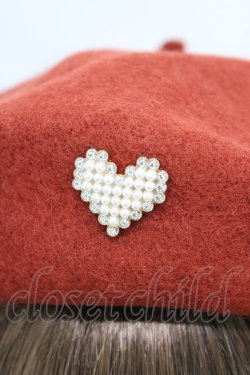 画像3: DearMyLove / ビジューハートチーム付きベレー帽  レンガ H-26-03-28-027-EL-AC-NS-ZH