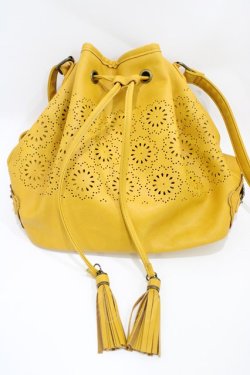 画像3: axes femme / パンチング巾着バッグ  マスタード H-26-03-28-034-AX-BG-NS-ZH