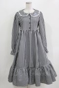 FLC / 星名桜子/ギンガムチェックワンピース M ブラック H-26-03-29-025-LO-OP-NS-ZH