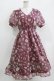 画像1: axes femme POETIQUE / 花柄プリントセーラーワンピース M ワイン H-26-03-29-026-AX-TO-NS-ZH (1)