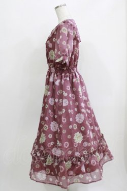 画像2: axes femme POETIQUE / 花柄プリントセーラーワンピース M ワイン H-26-03-29-026-AX-TO-NS-ZH