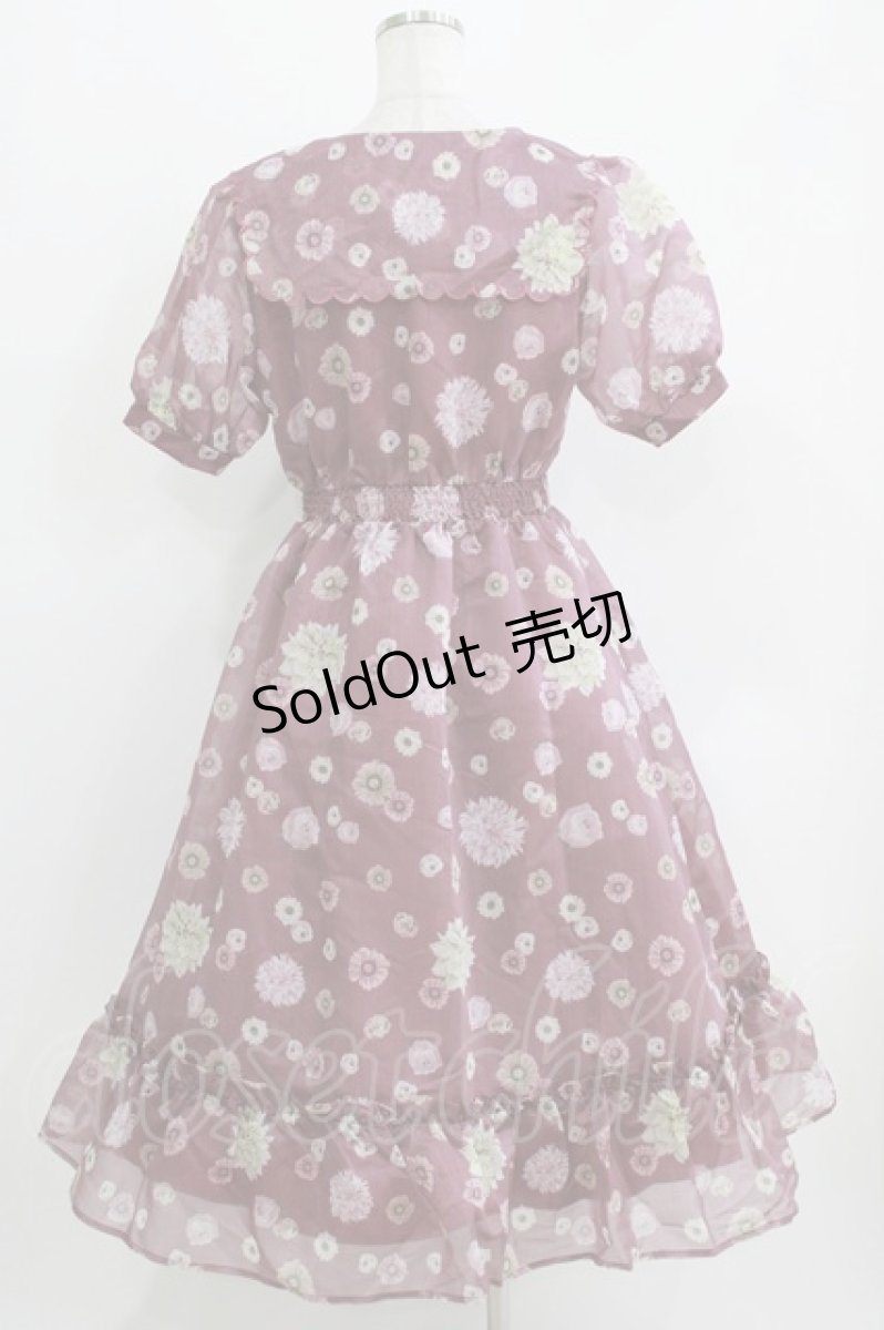 画像3: axes femme POETIQUE / 花柄プリントセーラーワンピース M ワイン H-26-03-29-026-AX-TO-NS-ZH (3)