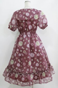 画像3: axes femme POETIQUE / 花柄プリントセーラーワンピース M ワイン H-26-03-29-026-AX-TO-NS-ZH