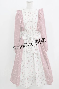 画像1: axes femme / 花柄切替ワンピース M ピンク H-26-03-29-027-AX-OP-NS-ZH