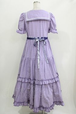 画像3: Maria pipi / セーラーカラーチェックレースドレス Free ラベンダー H-26-03-29-029-EL-OP-NS-ZH