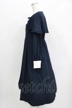 画像2: axes femme / ケープ付クラシックロングワンピース M ネイビー H-26-03-29-032-AX-OP-NS-ZH