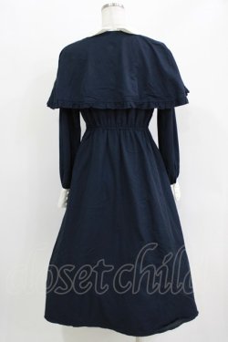 画像3: axes femme / ケープ付クラシックロングワンピース M ネイビー H-26-03-29-032-AX-OP-NS-ZH