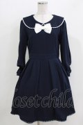 LODISPOTTO / リボンワンピース M ネイビー H-26-03-29-039-LO-OP-NS-ZH