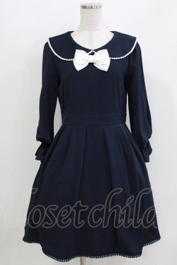 画像1: LODISPOTTO / リボンワンピース M ネイビー H-26-03-29-039-LO-OP-NS-ZH