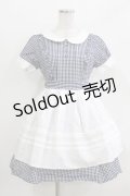 Ank Rouge / ギンガムエプロンワンピース M ネイビー H-26-03-29-040-CA-OP-NS-ZH