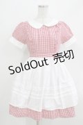 Ank Rouge / ギンガムエプロンワンピース M レッド H-26-03-29-041-CA-OP-NS-ZH