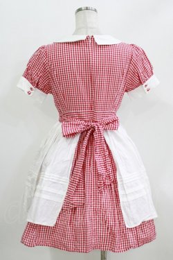 画像3: Ank Rouge / ギンガムエプロンワンピース M レッド H-26-03-29-041-CA-OP-NS-ZH