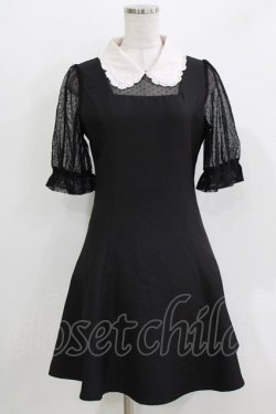 画像1: Rojita / ラウンドカラーシアー5分袖ワンピース Free ブラック H-26-03-29-047-LO-OP-NS-ZH