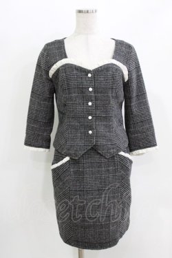 画像1: EATME / SETUPブリティッシュタイトスカート+ブラウス M グレー H-26-03-29-050-LO-OP-NS-ZH