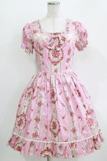 画像1: metamorphose / ブーケ柄半袖ワンピース Free ピンク H-26-03-29-006-ME-OP-NS-ZH (1)