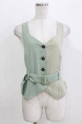 axes femme POETIQUE / ベルト付バイカラーベスト M ミント H-26-03-29-056-AX-TO-NS-ZH
