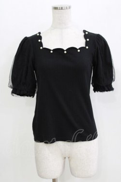 画像1: Ank Rouge / スカラップテレコ M ブラック H-26-03-29-062-CA-TO-NS-ZH