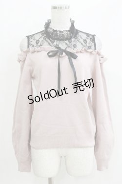 画像1: Ank Rouge / クロスチャームオフショルニット M ピンク H-26-03-29-064-CA-TO-NS-ZH